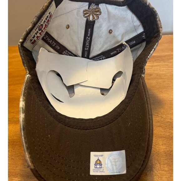 Notre Dame Baseball Hat Cap Zephyr Camo Brown Fighting Iris New - Picture 6 of 6